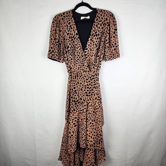 Fame and Partners Animal Print Wrap Dress 12 - Picture 2 of 6